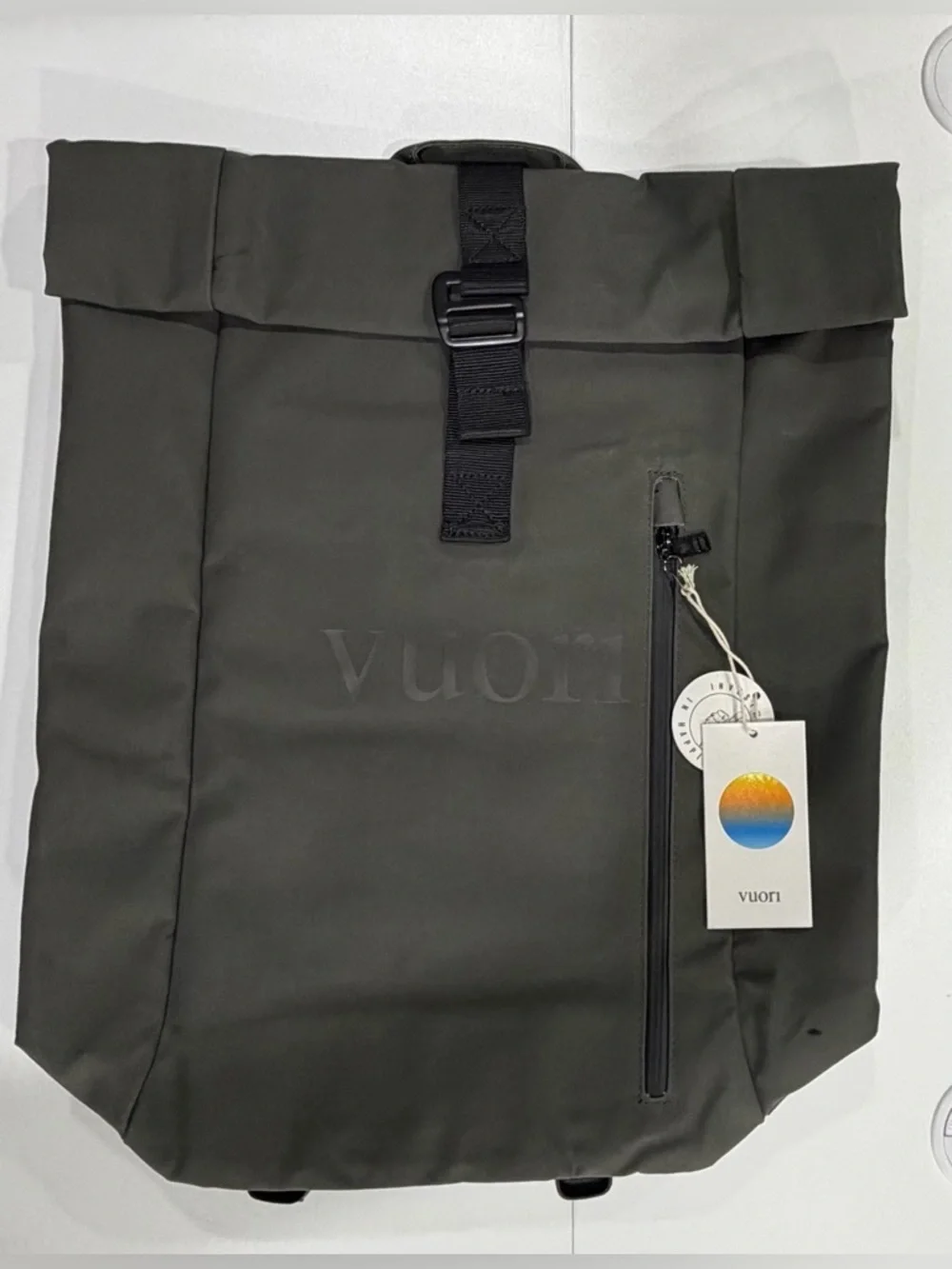 Vuori Backpack Green Balsam NWT Open Compartment Roll Top Closure Lpatop Sleeve